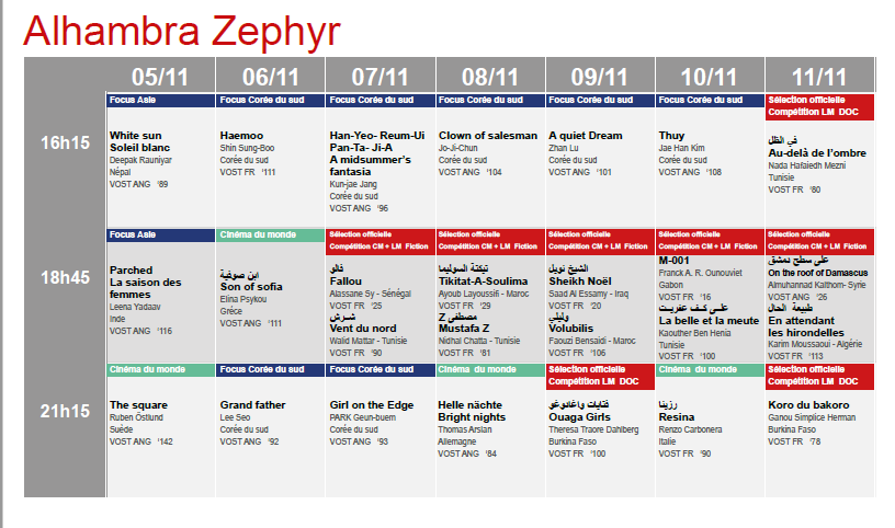 JCC 2017 : programme alhambra Zephyr