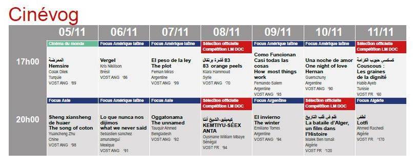 JCC 2017 : programme Cinevog