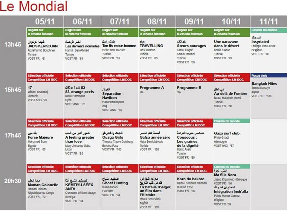 JCC 2017 : programme Le Mondial